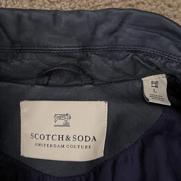 Men's Leather Large Scotch & Soda Jacket - Picture 4 of 5